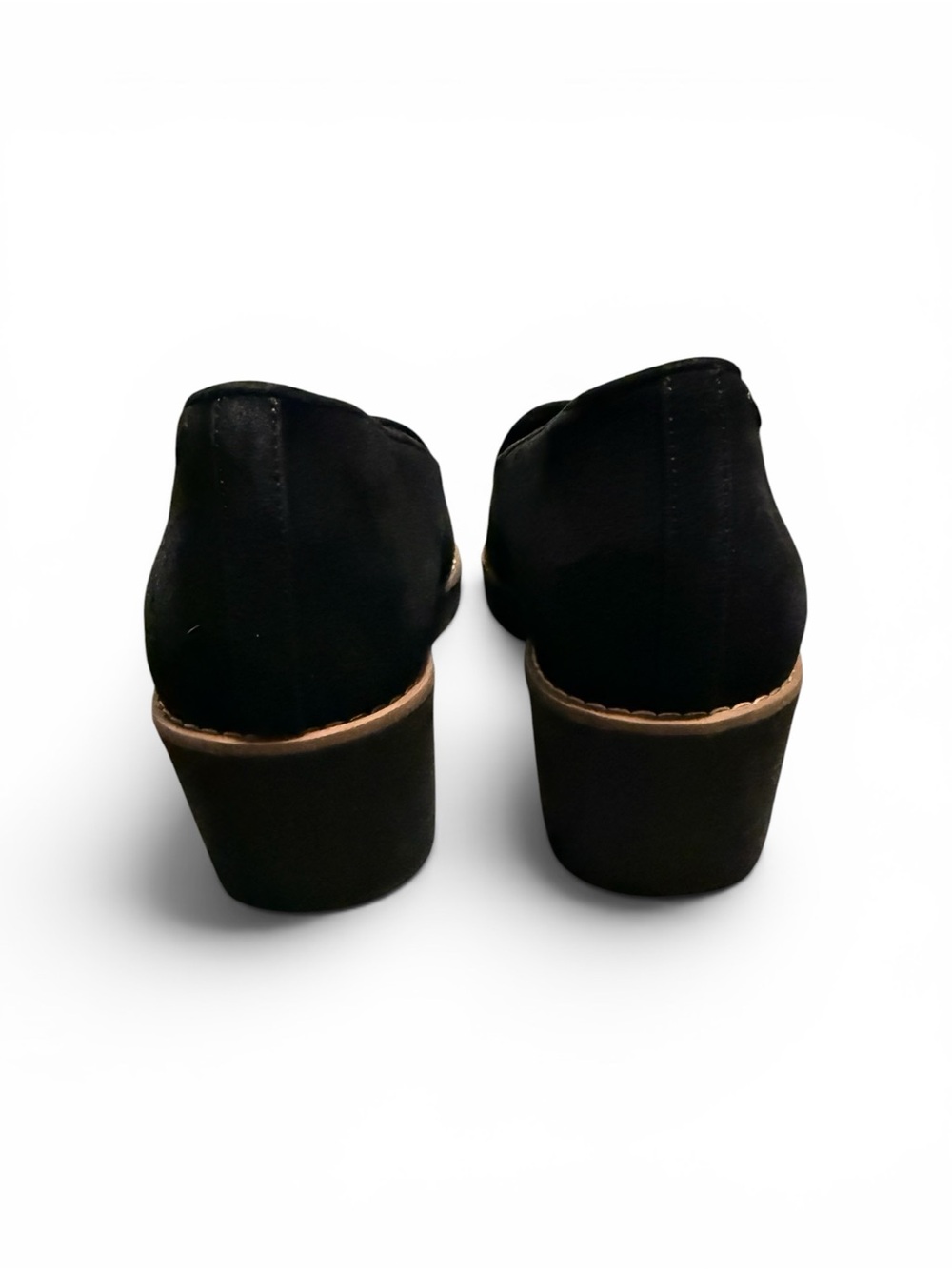 Vionic Willa Black Suede Wedge Loafers - Picture 2 of 4